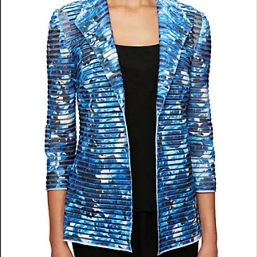 Alex Evenings Collared Open Illusion Jacket 